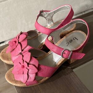 b.o.c. Fuchsia Floral Wedge Sandals